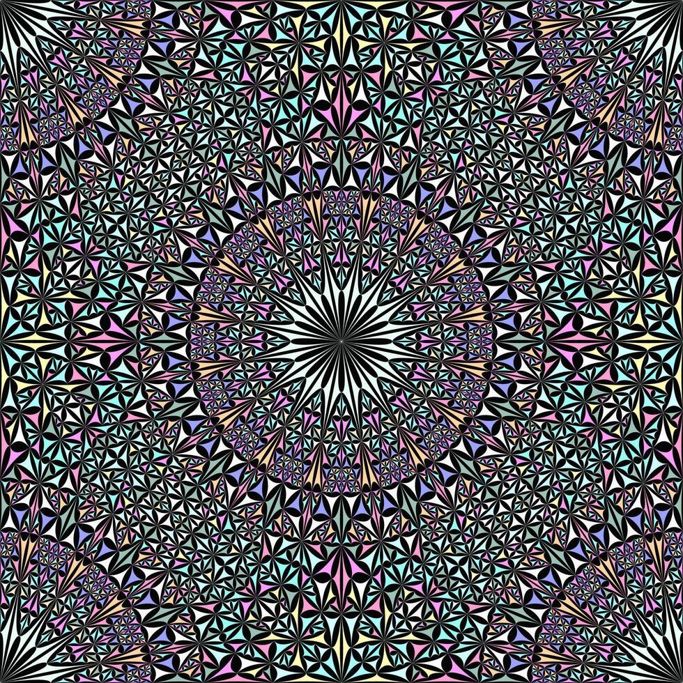 orientalisk sömlös ljus färgrik böjd triangel mandala mosaik- mönster bakgrund - abstrakt bohemisk vektor konst grafisk design