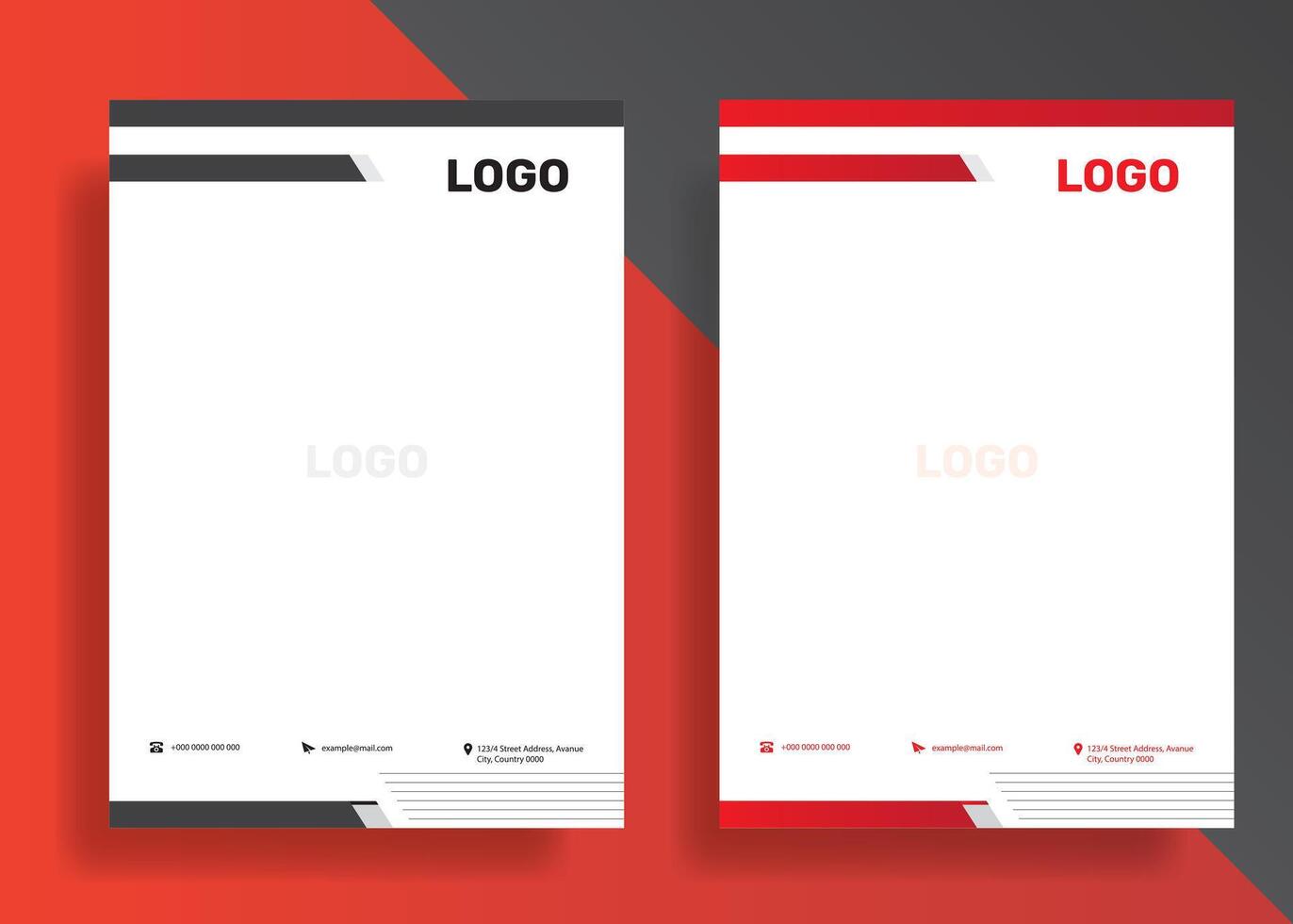 minimal Brief Kopf Design zum kommerziell verwenden, Pad Design Vorlage, Geschäft Stil Brief Kopf Vorlagen zum Ihre Projekt Design, Vektor Illustration.