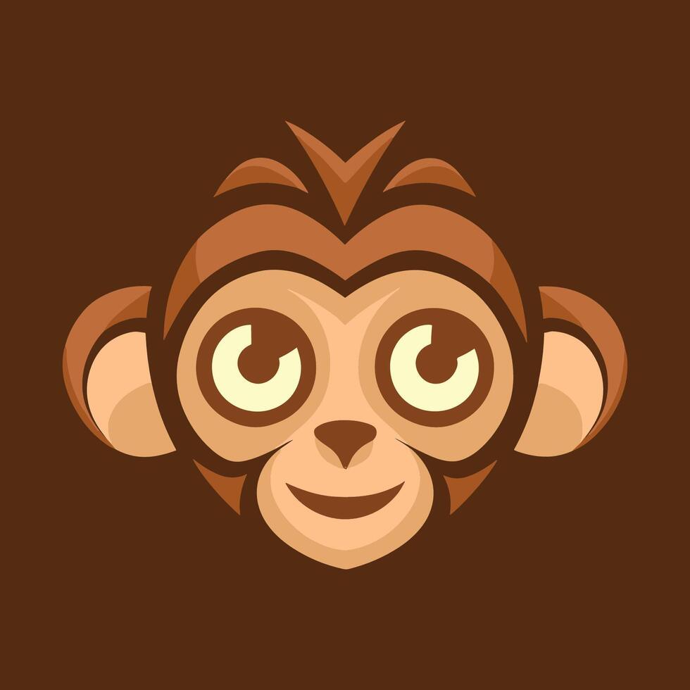 Vektor Logo von ein bezaubernd Affe mit ein modern und minimalistisch Design