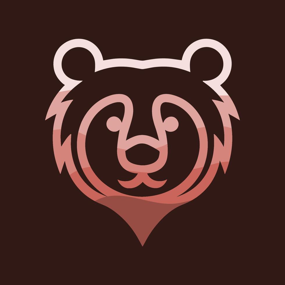 förtjusande vektor logotyp av en Björn med en modern och minimalistisk närma sig