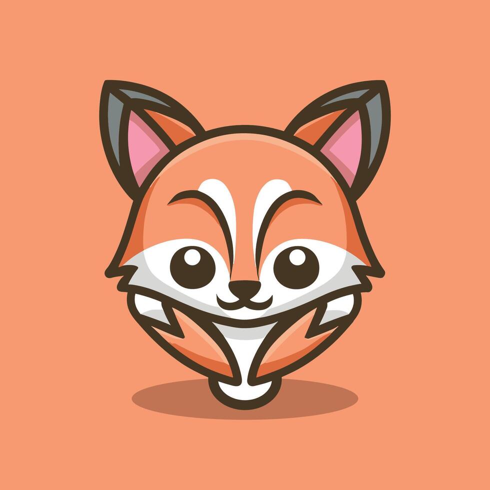 minimalistisch und modern ein spielerisch Fuchs Logo vektor