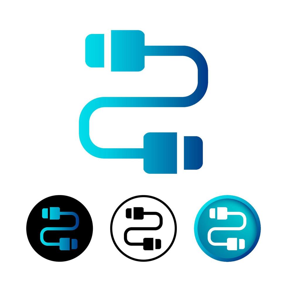 abstraktes Kabel-Icon-Set vektor