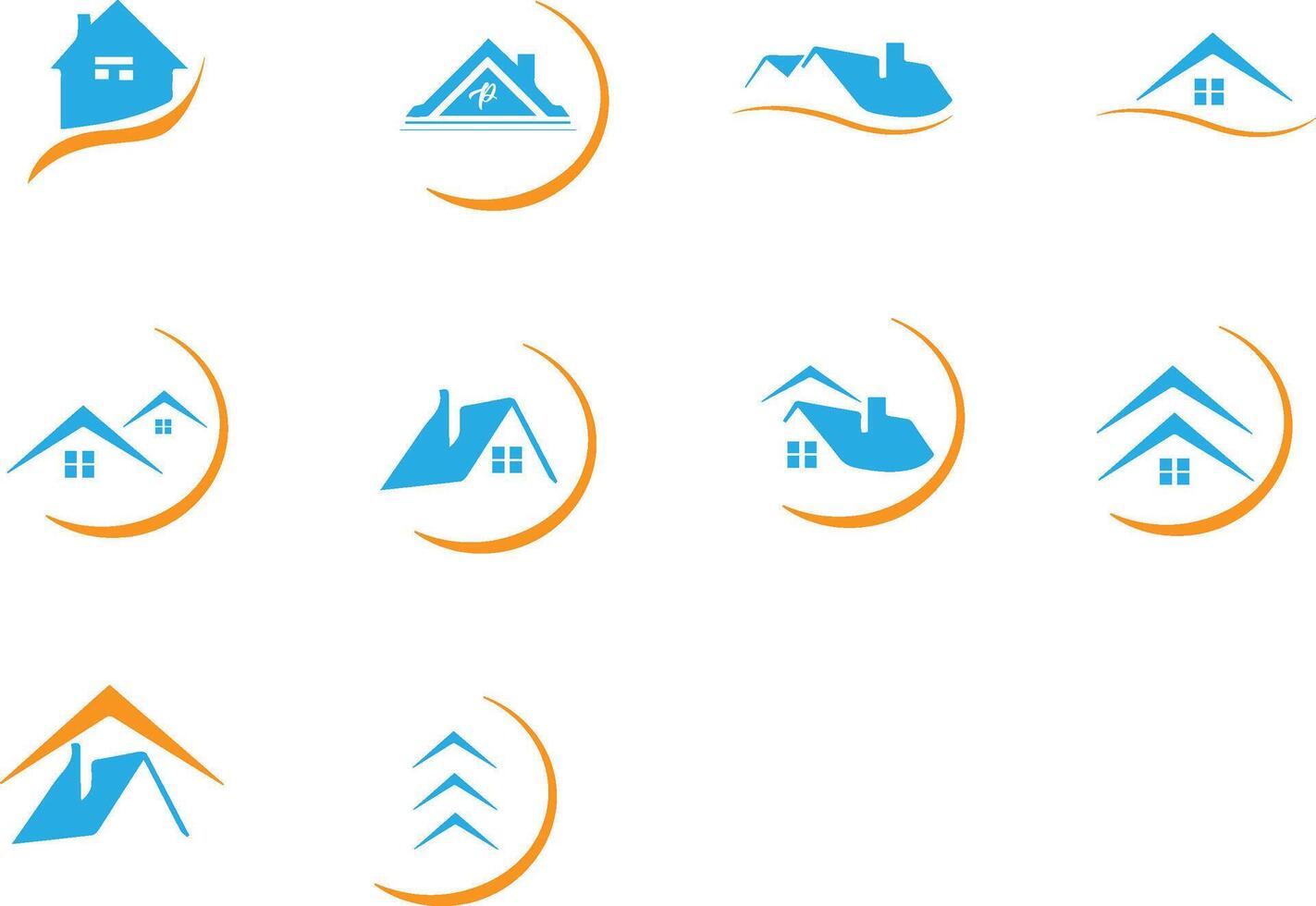 ein Eigentum Logo Design mit ein Kombination von Orange und Blau ist geeignet zum Geschäft vektor