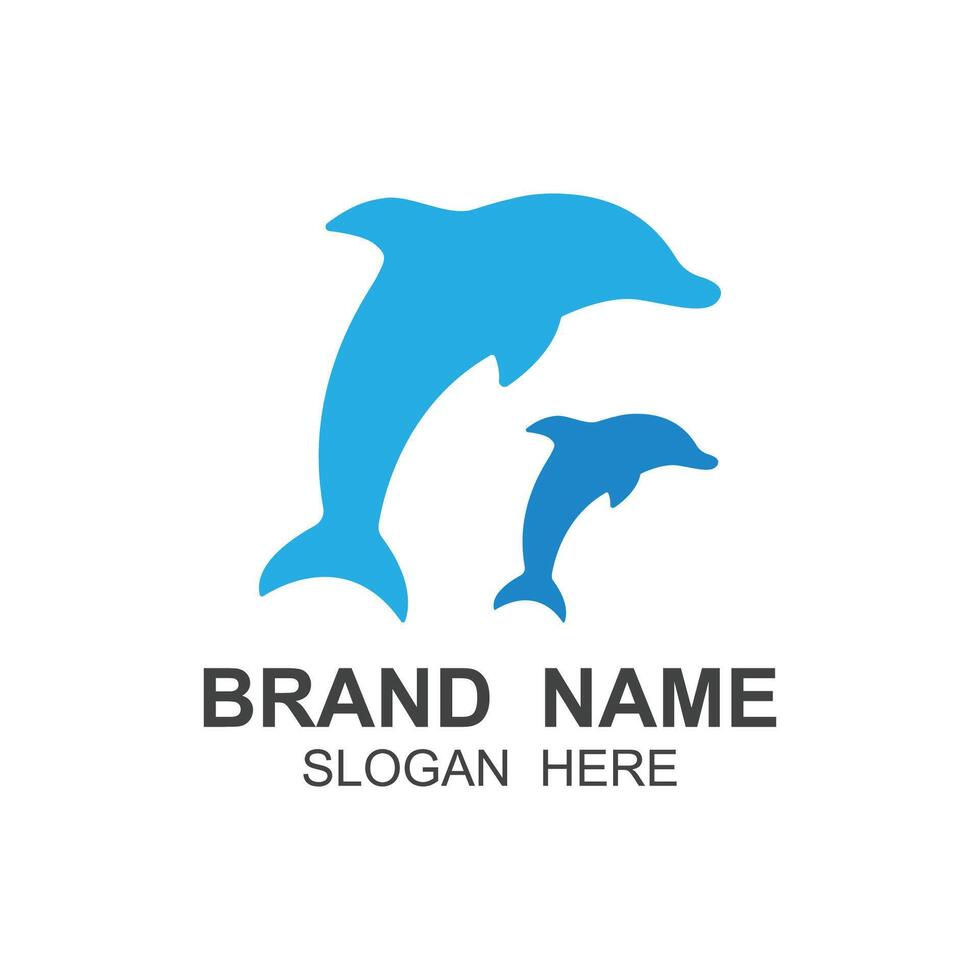 Delfin Logo Vektor mit Springen Position .Das Logo ist geeignet zum Reise Unternehmen, Tauchen oder Wasser Abenteuer.