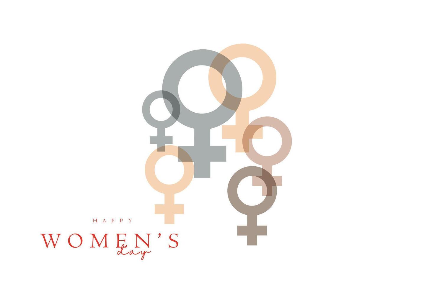 glücklich International Damen Tag Konzept Banner Design, Geschichte Monat von Frauen Postkarte. Vektor Illustration