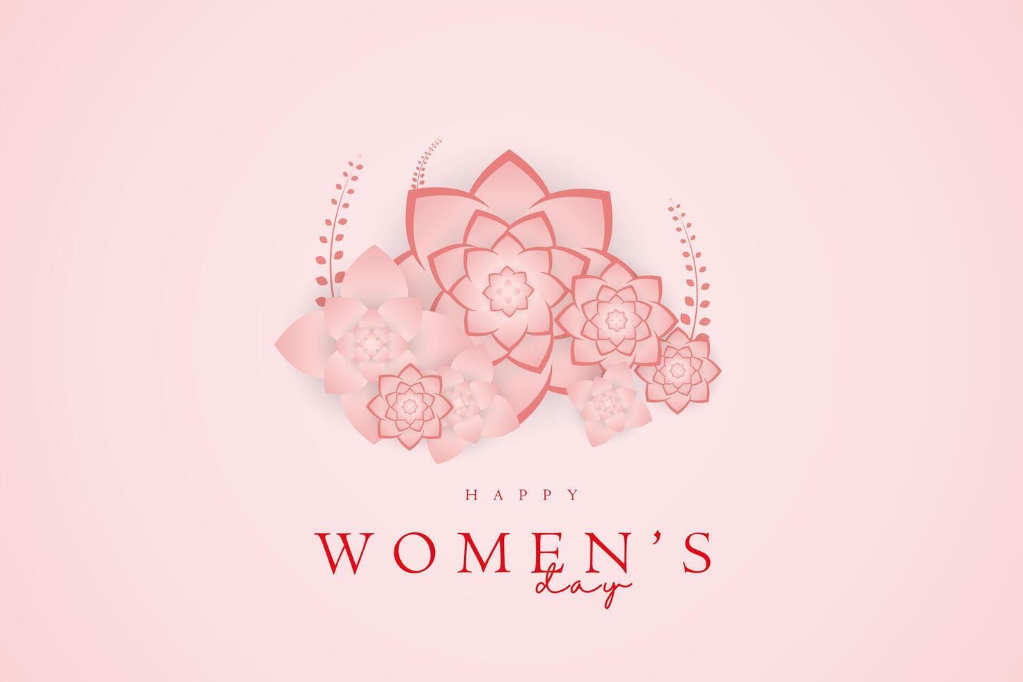 rosa blomma för internationell kvinnors dag blommig dekorationer på lutning rosa bakgrund Begagnade i hälsning kort på pastell rosa Färg vektor