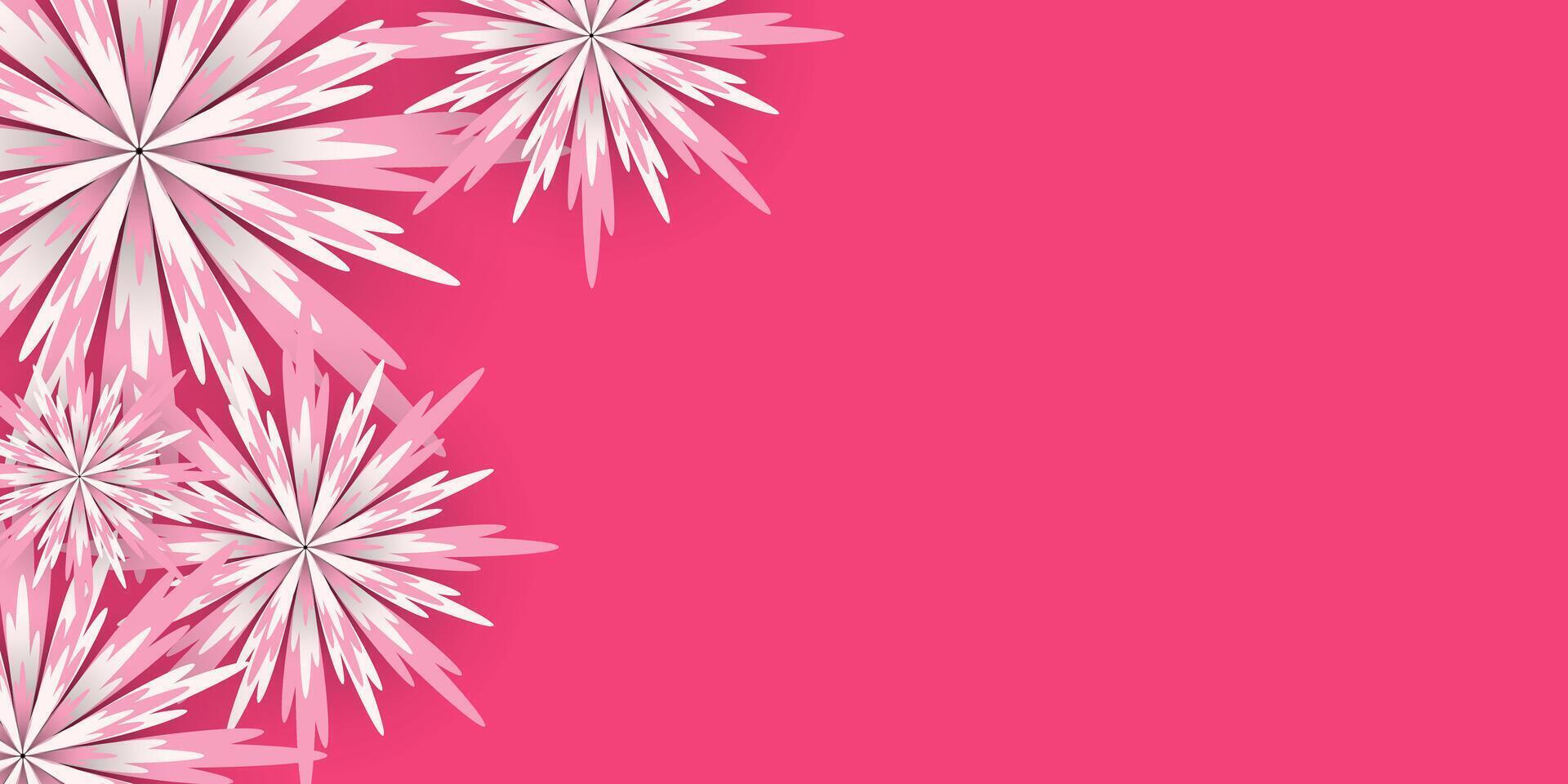 das International Frauen Tag Banner Stil. Gruß Karte Design mit Rosa Blume zum Frauen Tag Banner Hintergrund Vektor Illustration