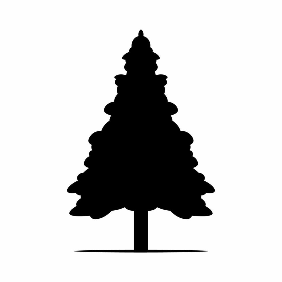 Kiefer Baum Silhouette Symbol Vektor. Nadelbaum Baum Silhouette zum Symbol, Symbol oder unterzeichnen. Kiefer Baum Symbol zum Natur Landschaft, Illustration oder Wald vektor