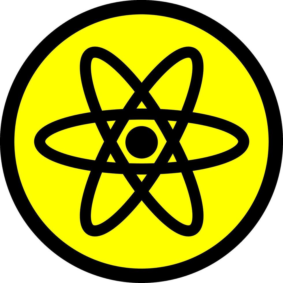 reagera eller atom fara symbol - en djärv logotyp illustration skildrar olika säkerhet bekymmer. fara eller toxisk logotyp ikon. vektor