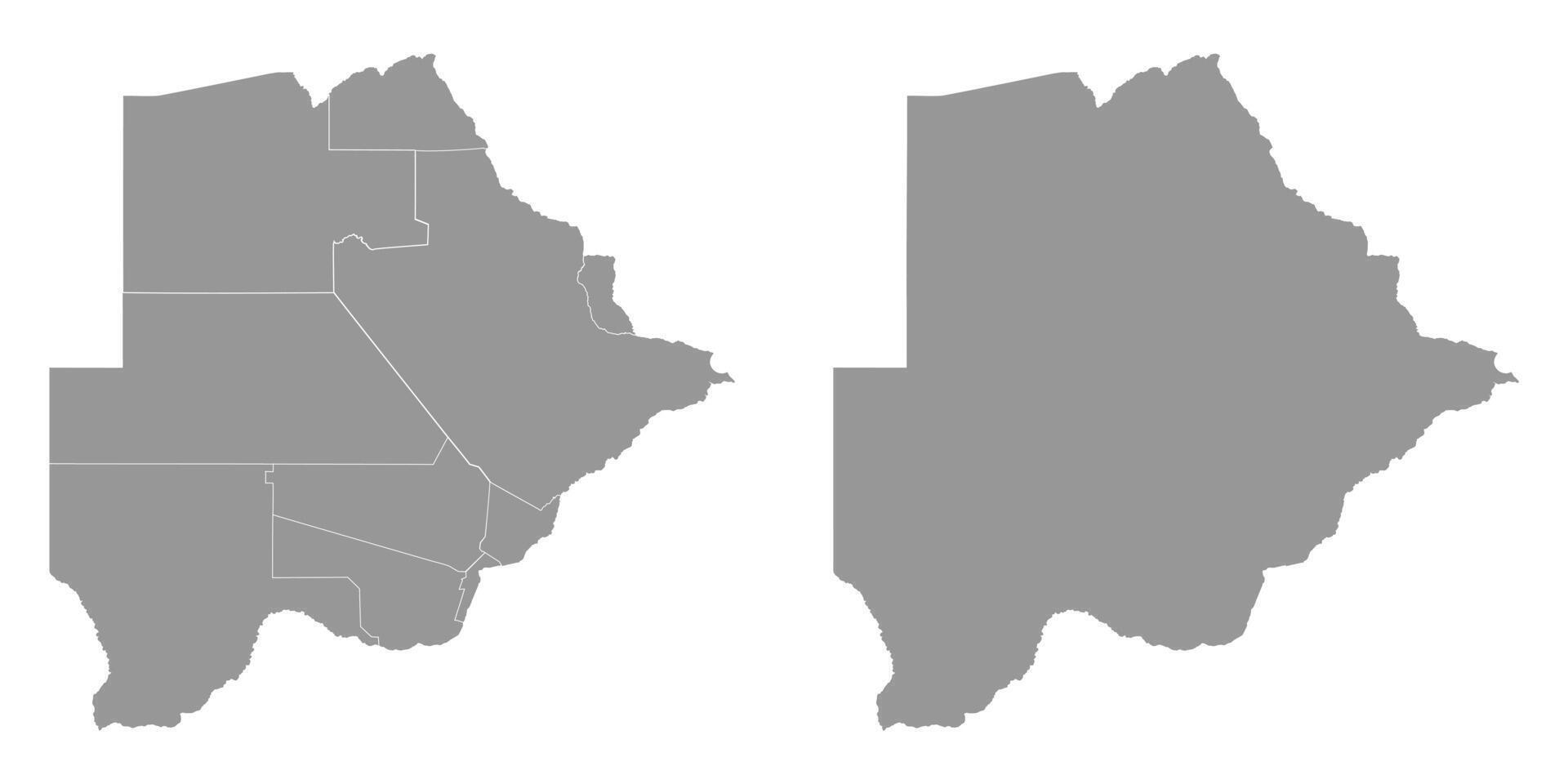 botswana Karta med administrativ divisioner. vektor
