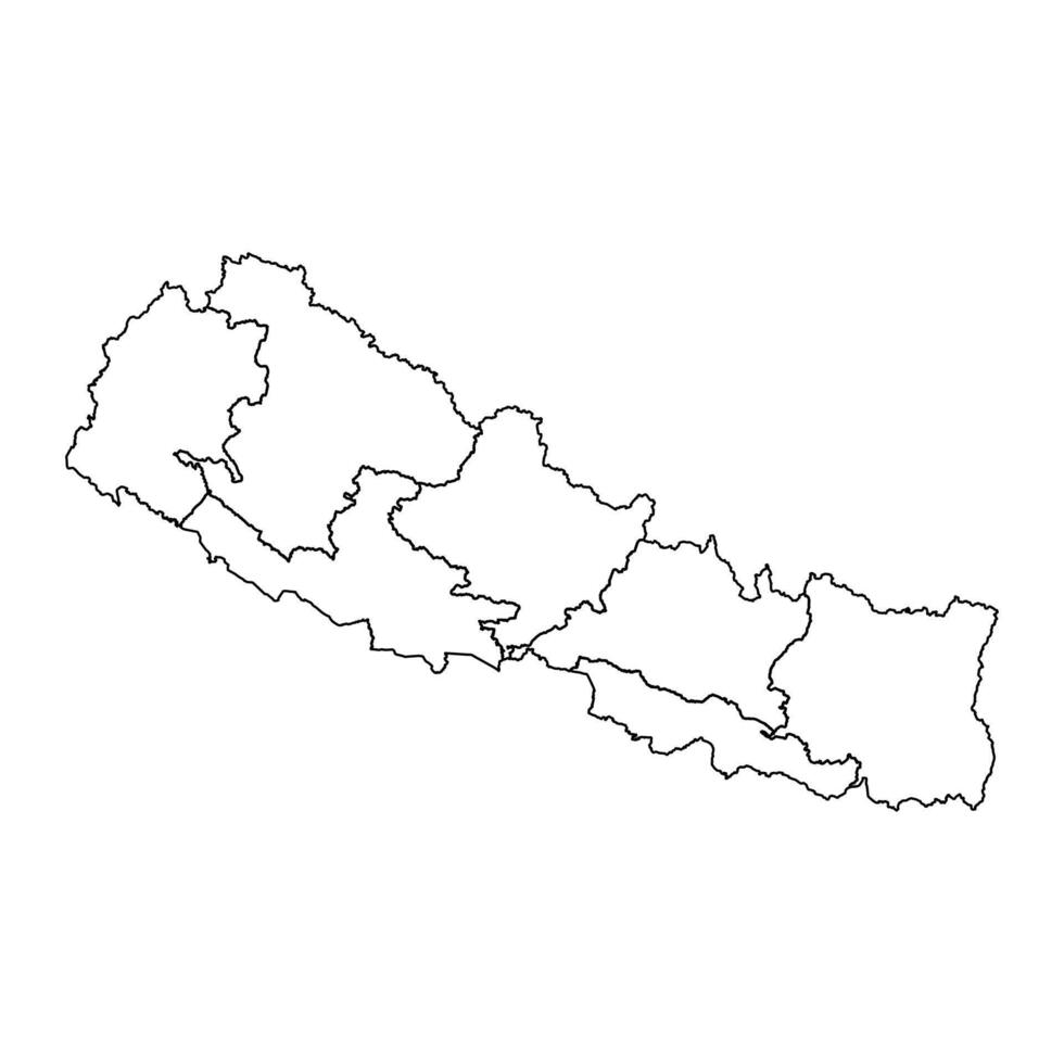nepal Karta med administrativ divisioner. vektor illustration.
