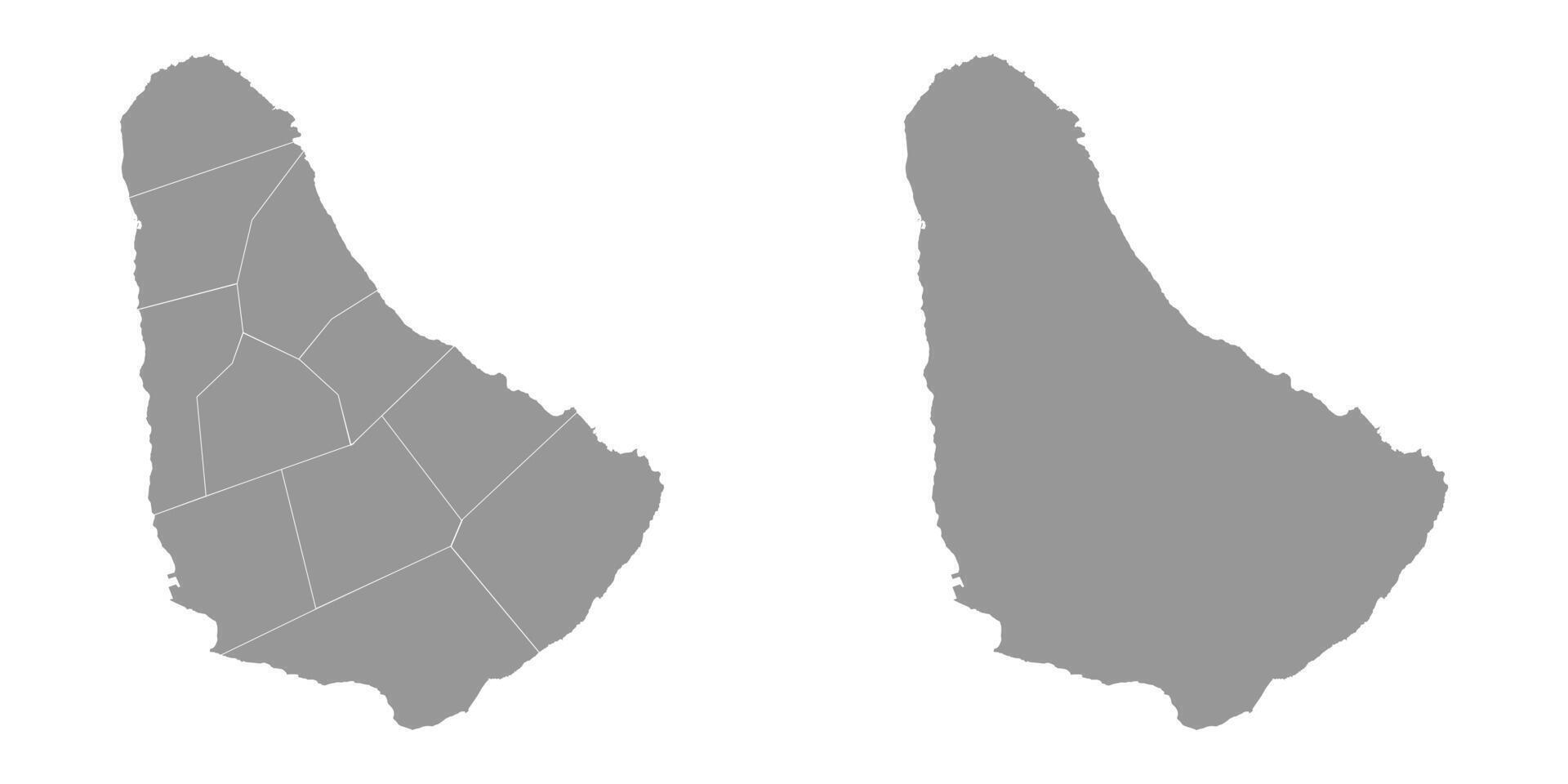 barbados Karta med administrativ divisioner. vektor