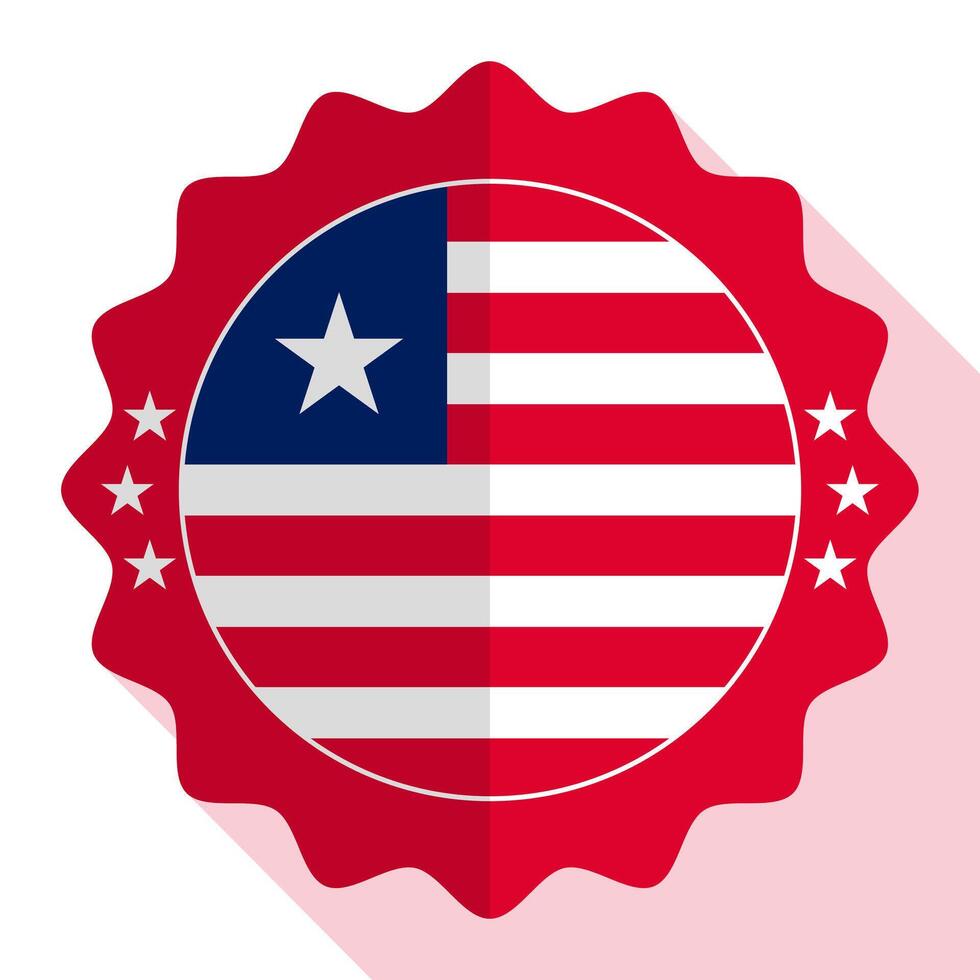 Liberia Qualität Emblem, Etikett, Zeichen, Taste. Vektor Illustration.