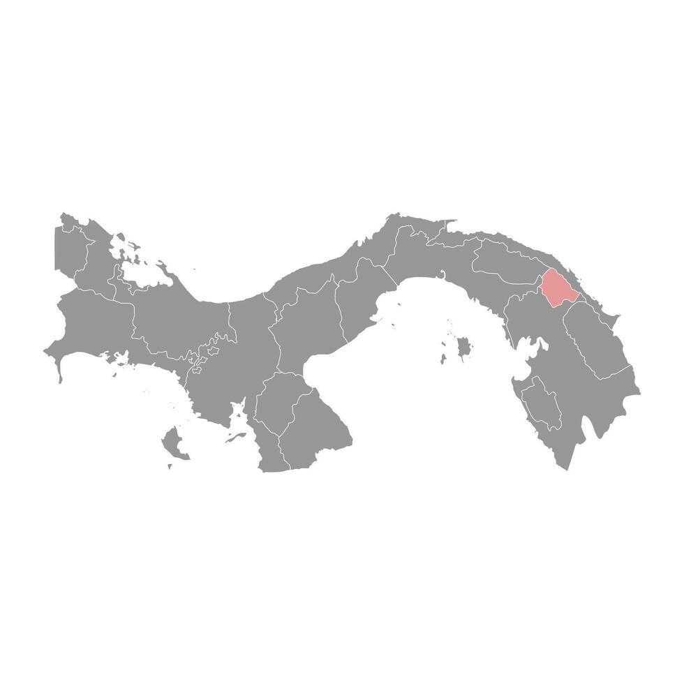 Kuna de Wargandi Region Karte, administrative Aufteilung von Panama. Vektor Illustration.