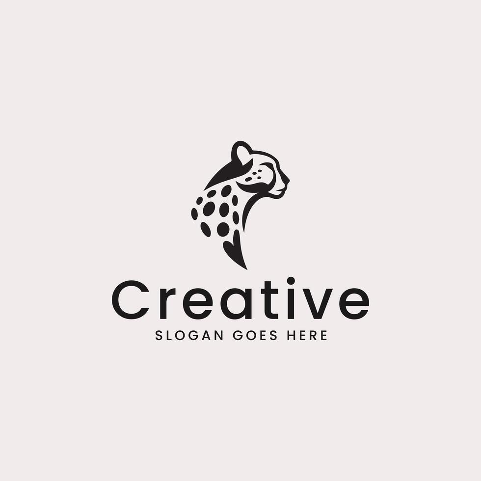abstrakt gepard logotyp design för en kreativ varumärke på en neutral bakgrund vektor