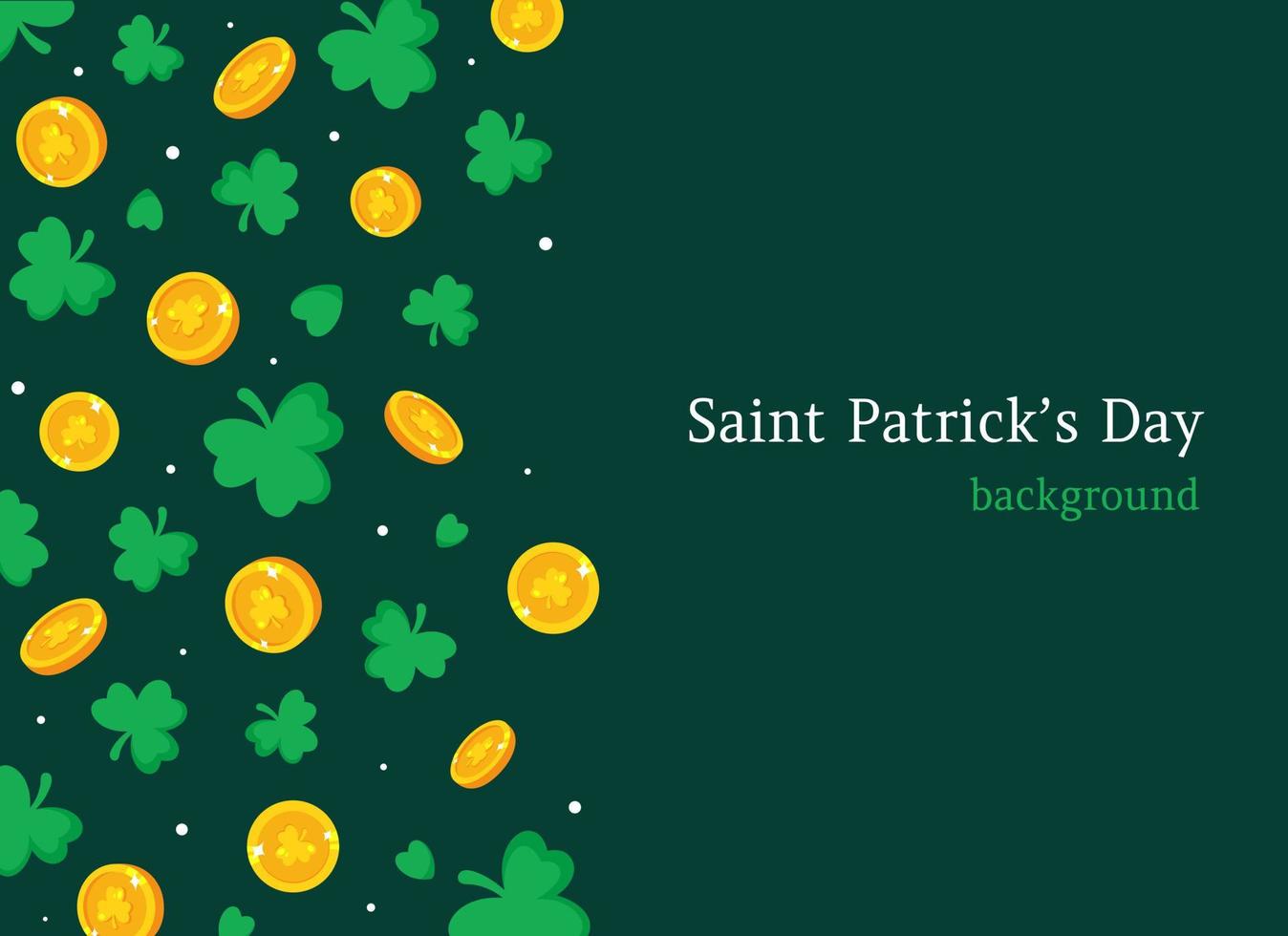 saint patrick's day bakgrund. mynt och shamrock. vektor