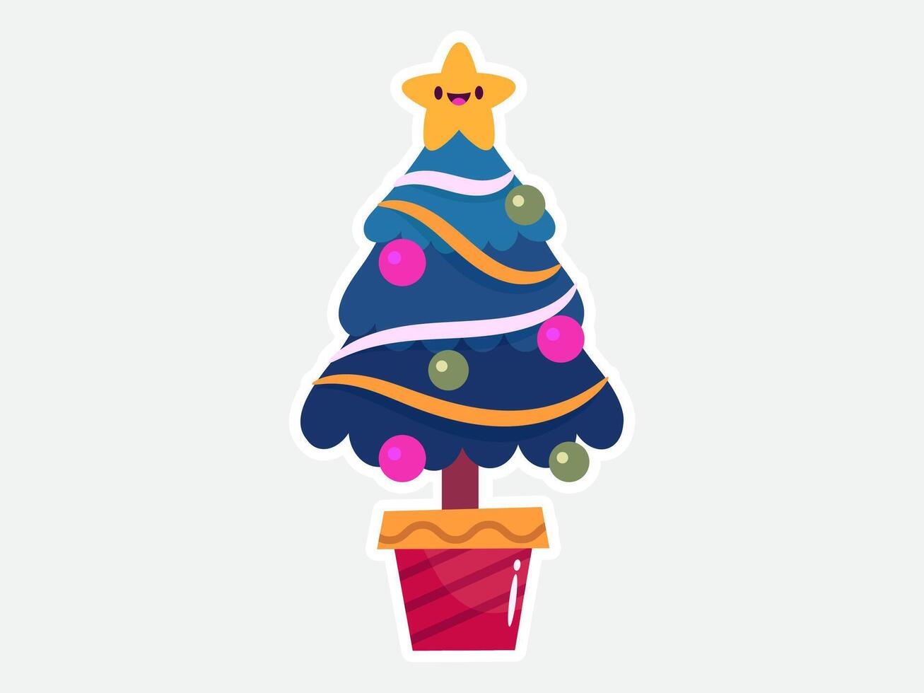jul illustration klistermärke närvarande för gåva och vinter- samling vektor