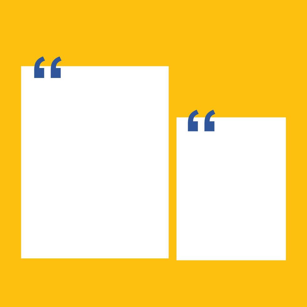 zwei leer Papier Blätter auf ein Gelb Hintergrund eben Design Vektor Illustration
