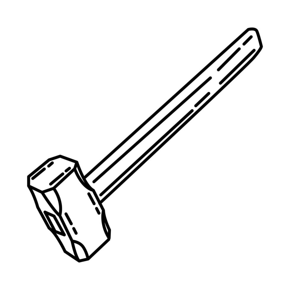 Feuerwehrmann-Vorschlaghammer-Symbol. Gekritzel handgezeichnet oder Umriss-Icon-Stil vektor