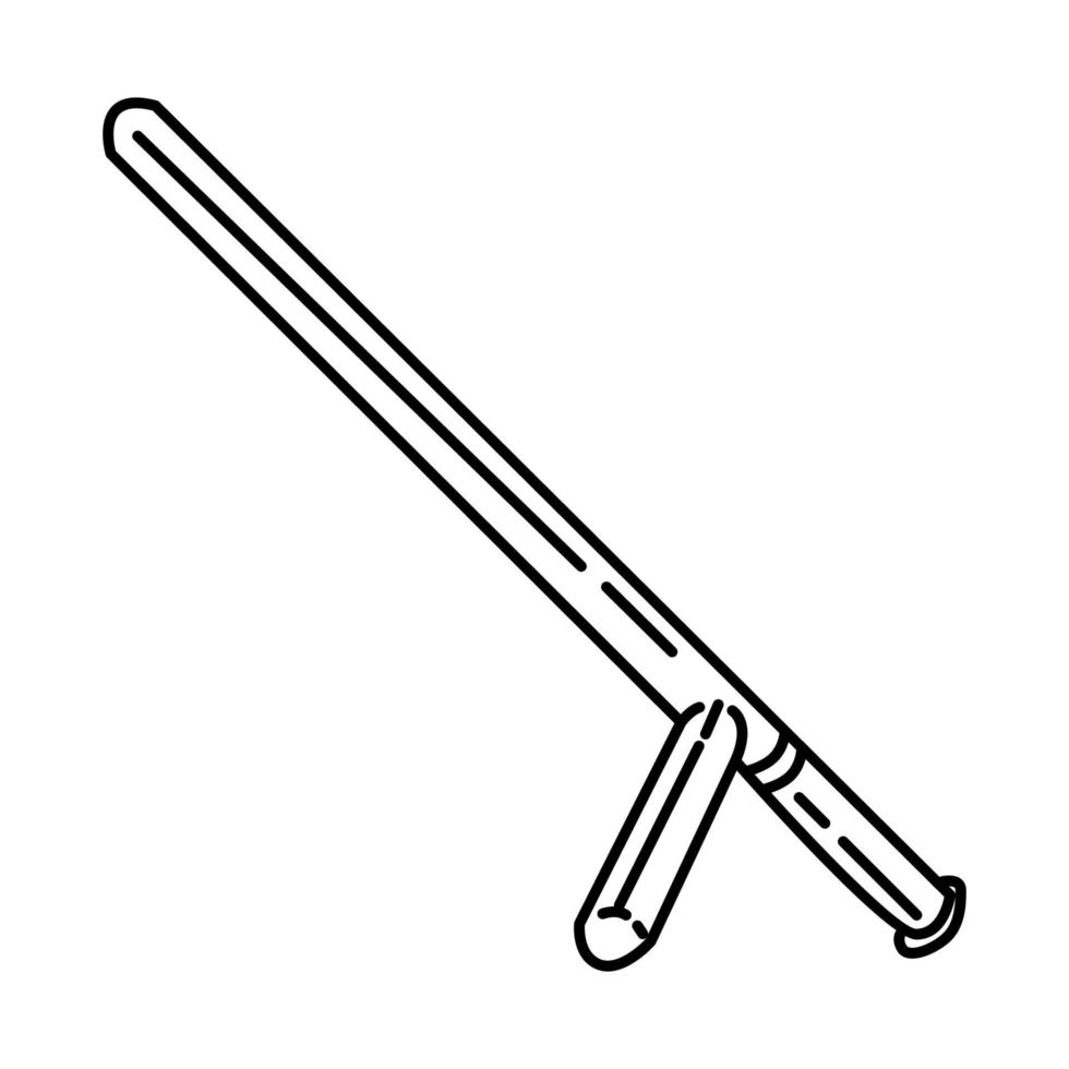 Polizei-Riot-Stab-Symbol. Gekritzel handgezeichnet oder Umriss-Icon-Stil vektor