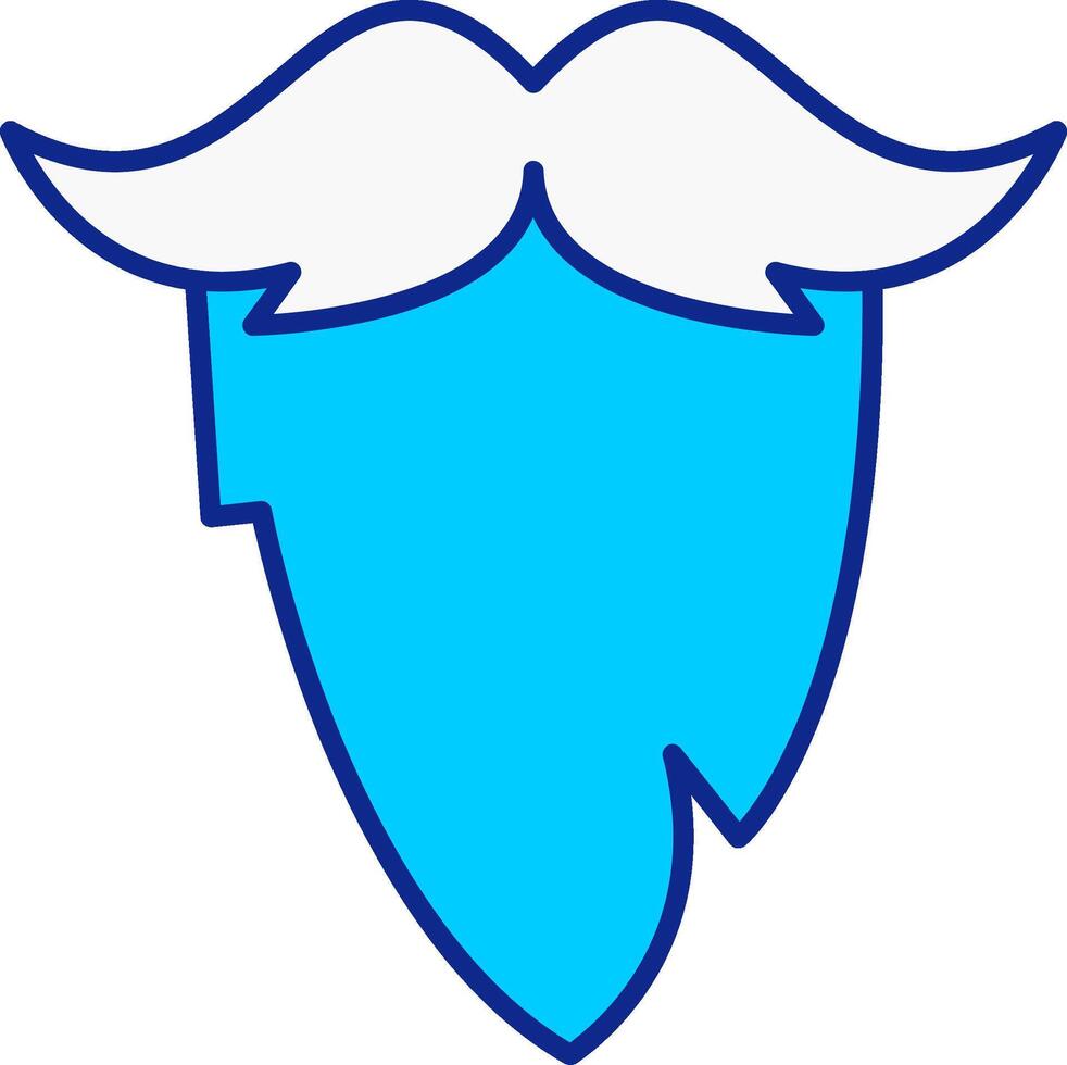 mustasch blå fylld ikon vektor