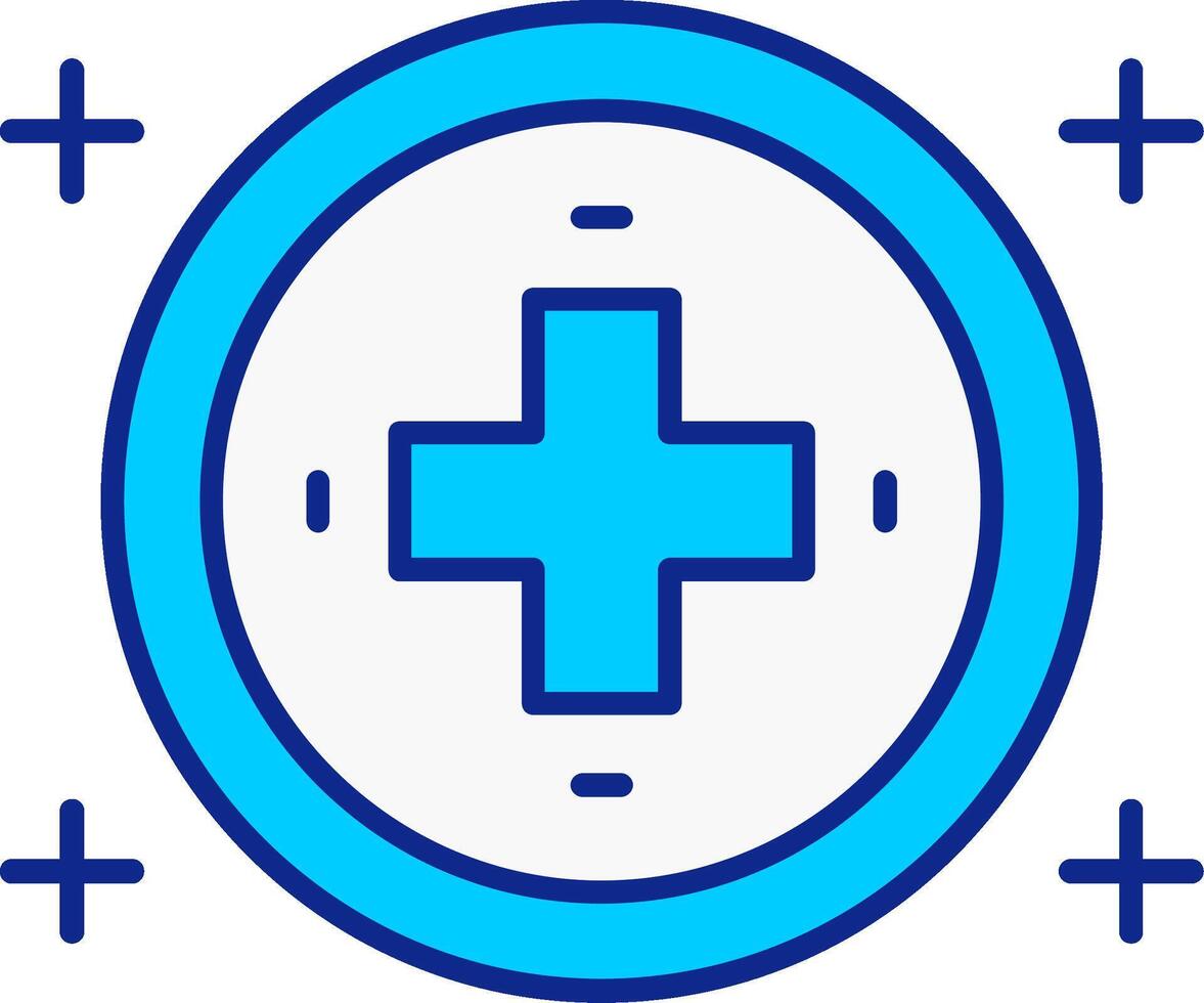 Krankenhaus Zeichen Blau gefüllt Symbol vektor