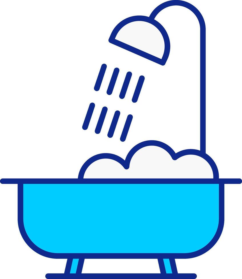 Badezimmer Blau gefüllt Symbol vektor