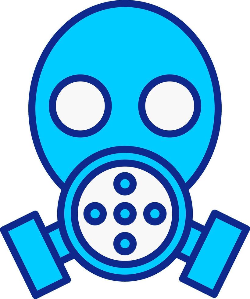 Gas Maske Blau gefüllt Symbol vektor