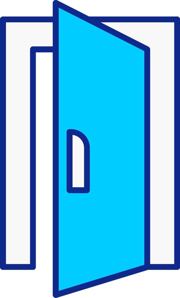 dörr blå fylld ikon vektor