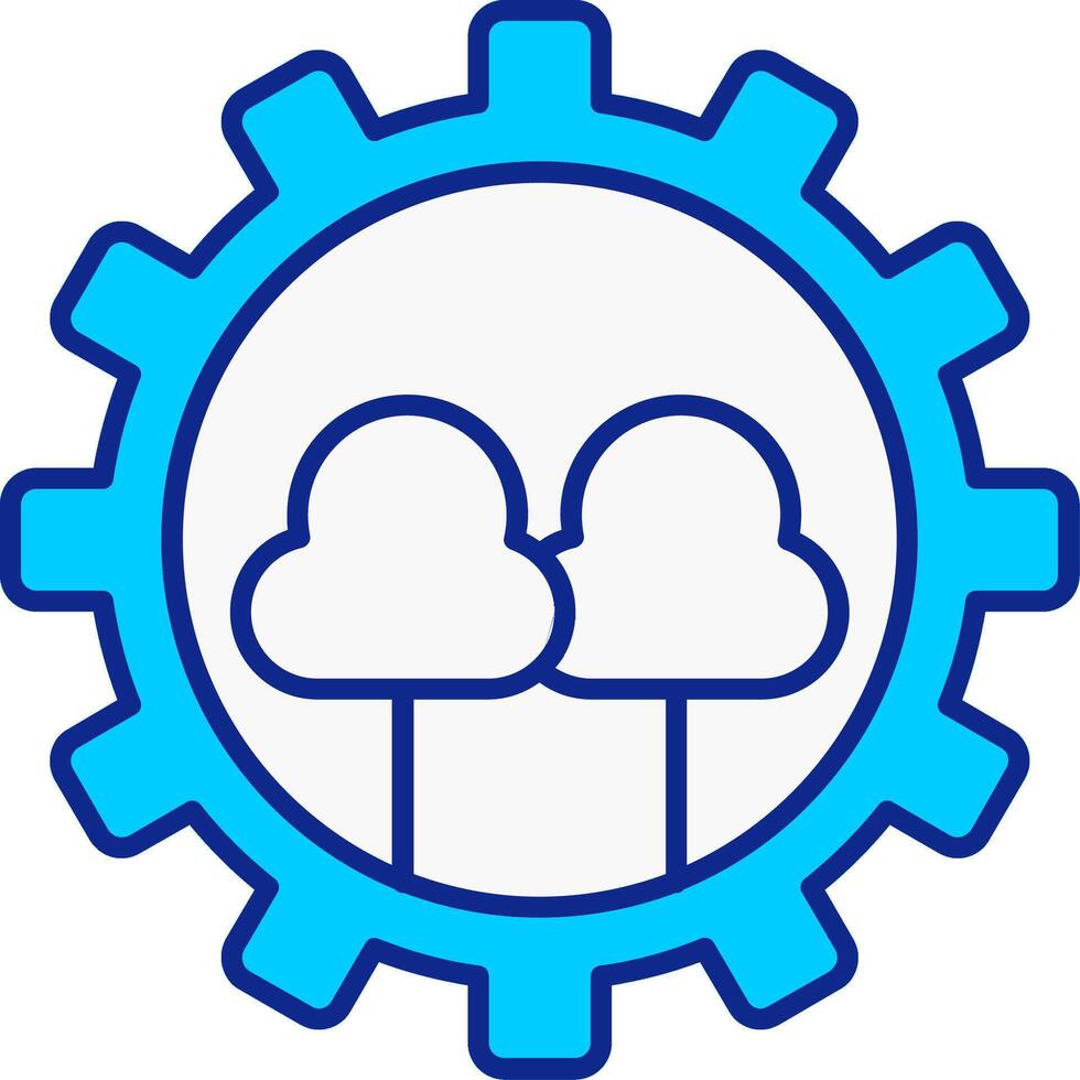 skog förvaltning blå fylld ikon vektor