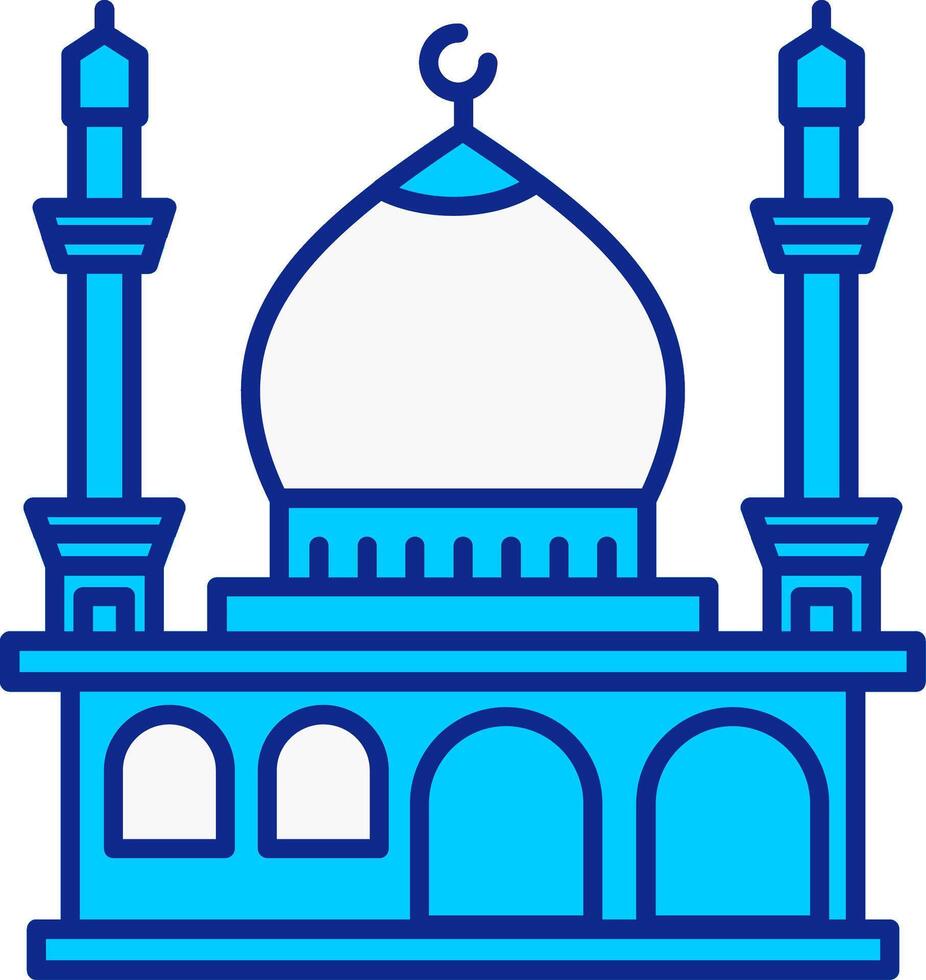 moské blå fylld ikon vektor