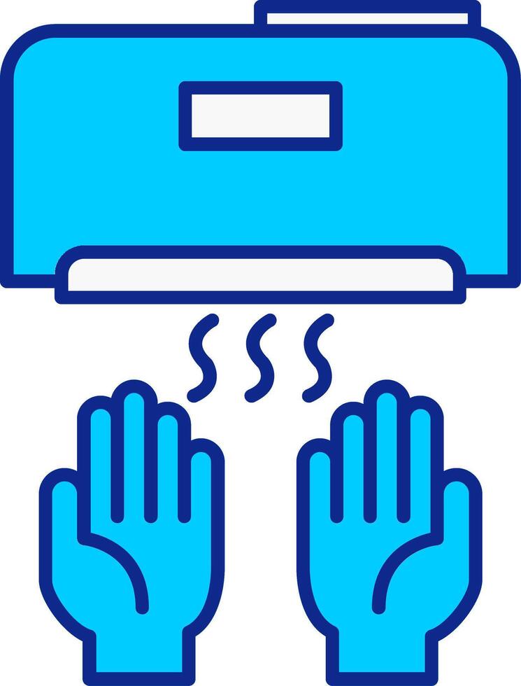 Hand Trockner Blau gefüllt Symbol vektor