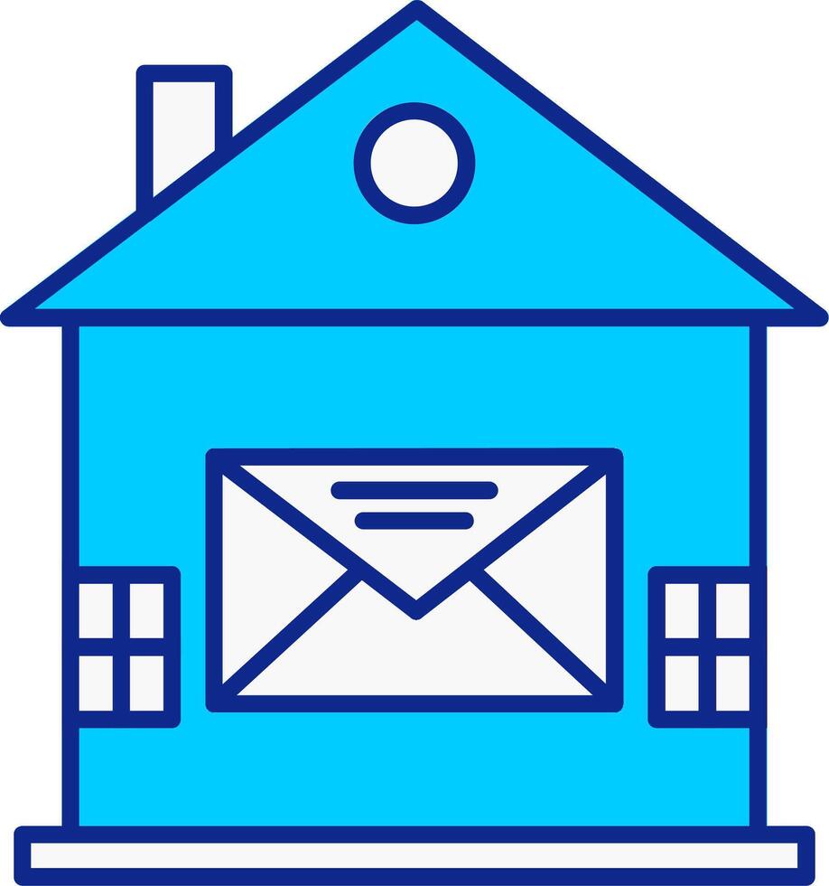 hus post blå fylld ikon vektor