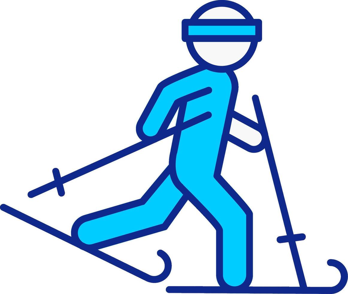 Ski Blau gefüllt Symbol vektor