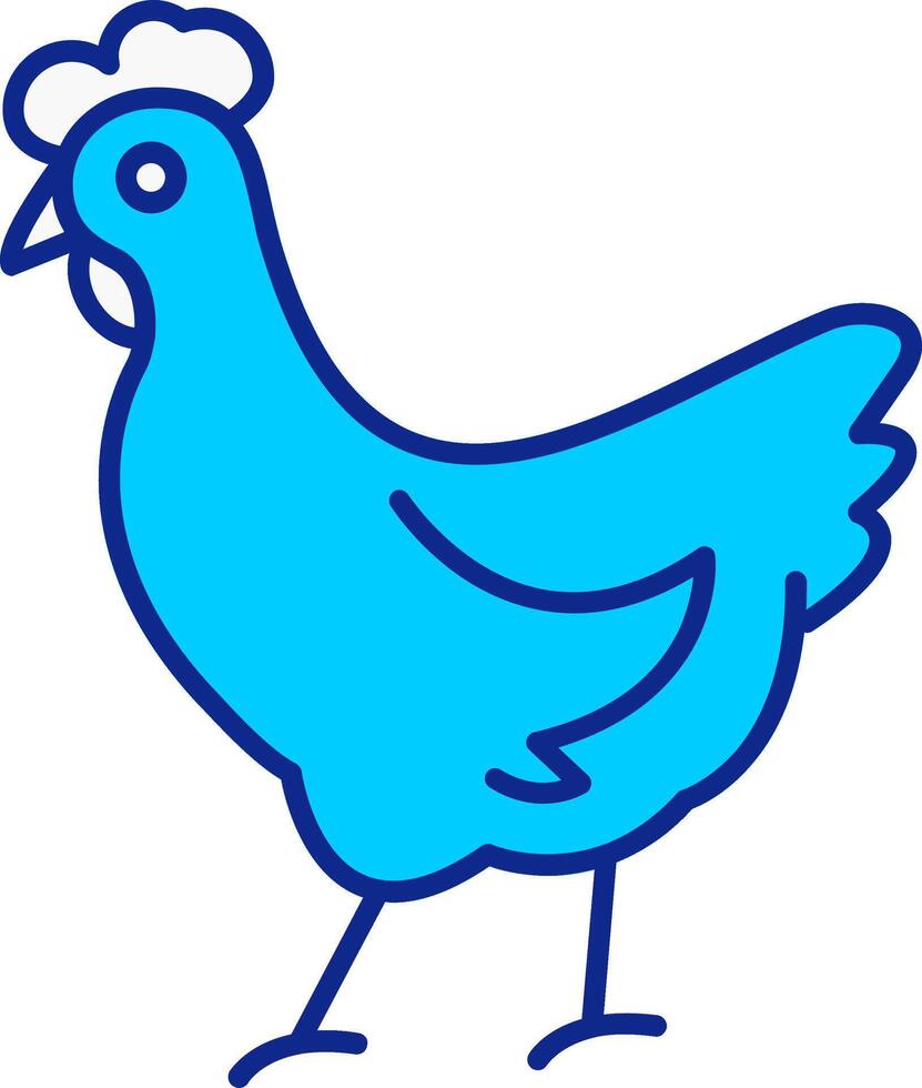 kyckling blå fylld ikon vektor