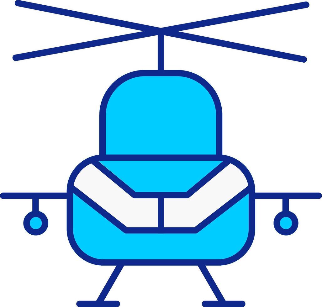 Militär- Hubschrauber Blau gefüllt Symbol vektor