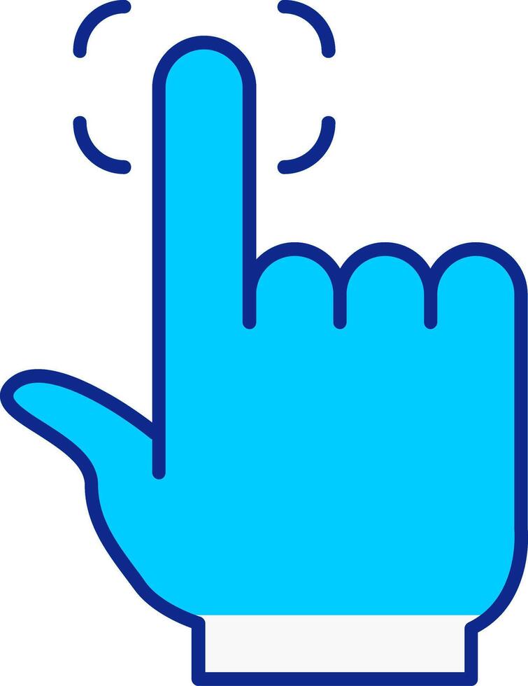 finger skriva ut blå fylld ikon vektor