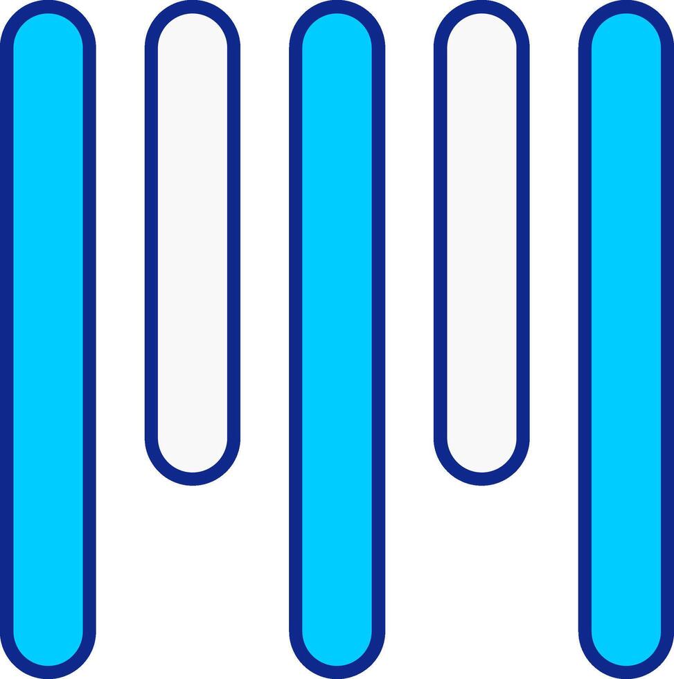 vertikal justera topp blå fylld ikon vektor