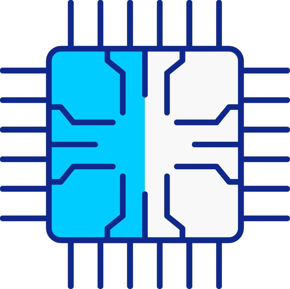 Chip Blau gefüllt Symbol vektor