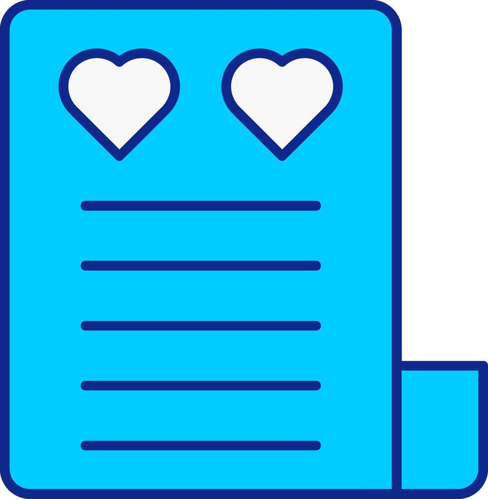 Liebe Brief Blau gefüllt Symbol vektor