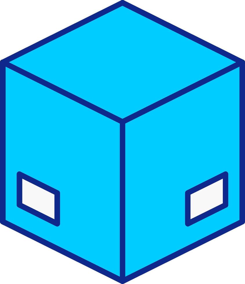 låda blå fylld ikon vektor