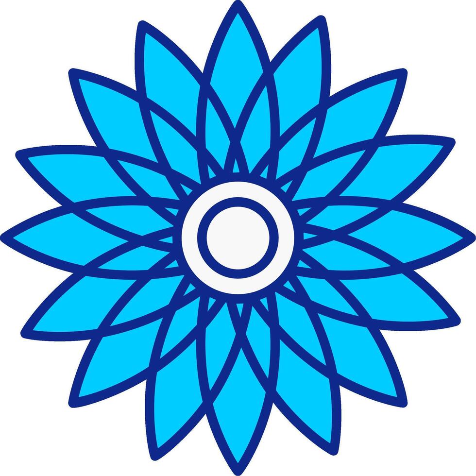 Sonnenblume Blau gefüllt Symbol vektor