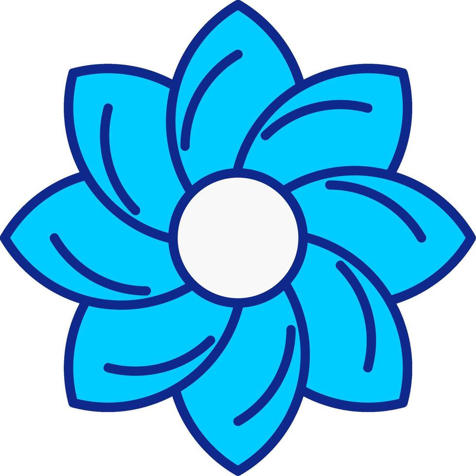 blommig design blå fylld ikon vektor