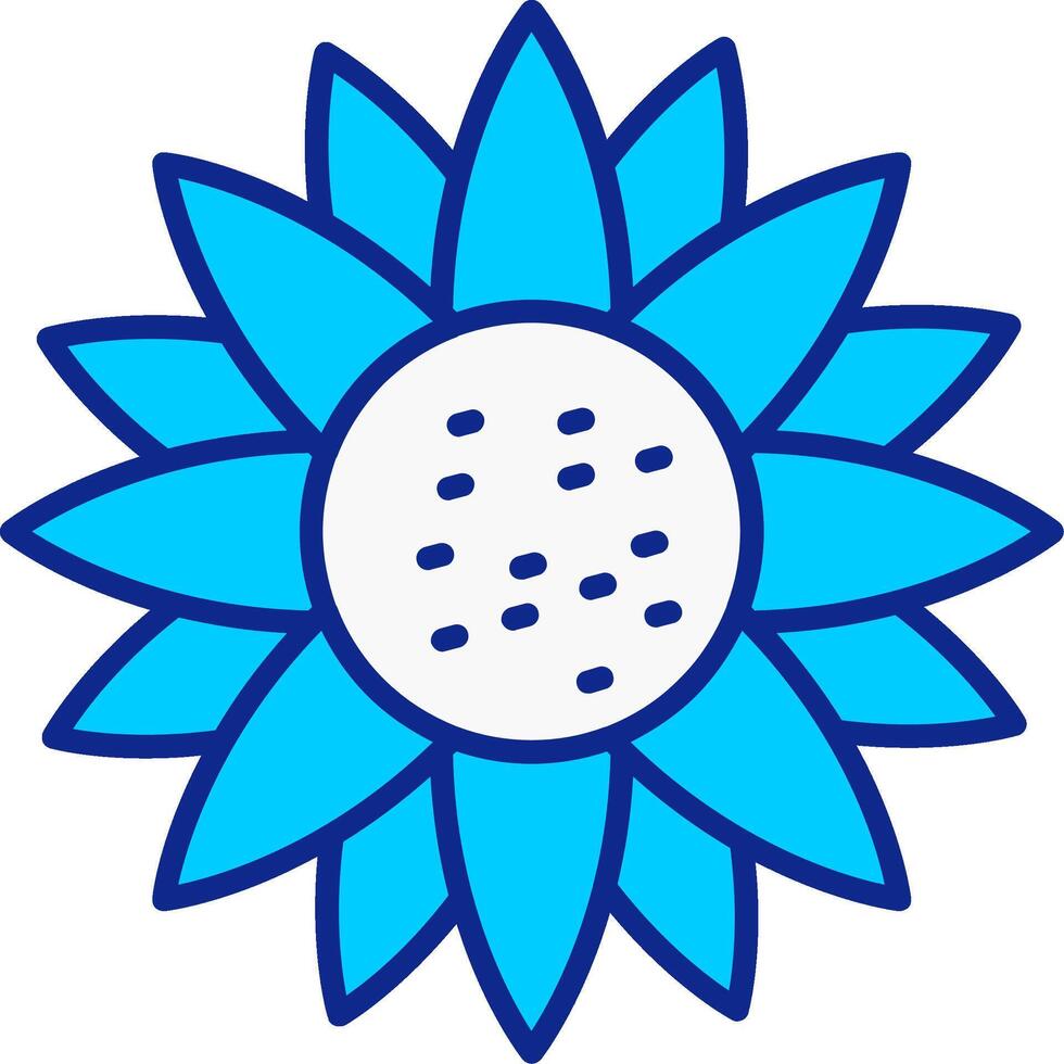 Sonnenblume Blau gefüllt Symbol vektor