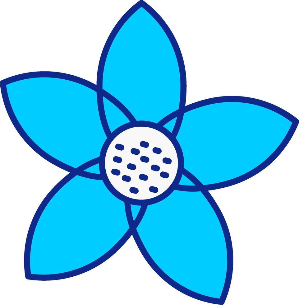 körsbär blomma blå fylld ikon vektor