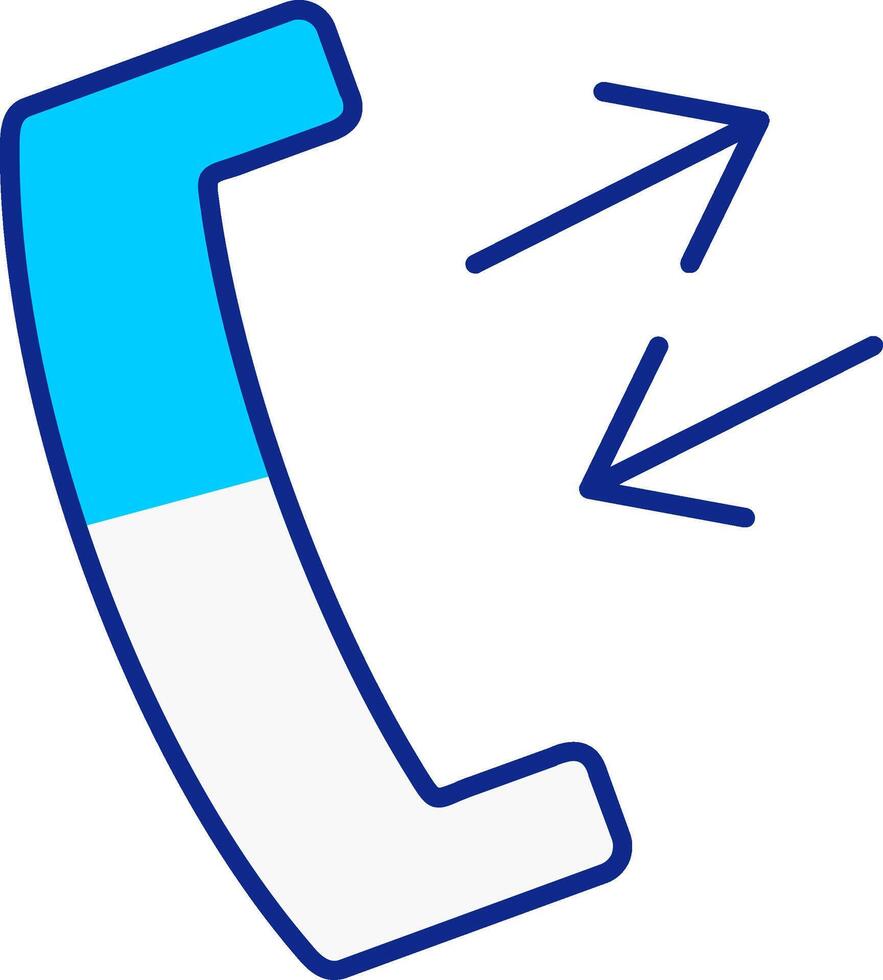 telefon mottagare blå fylld ikon vektor