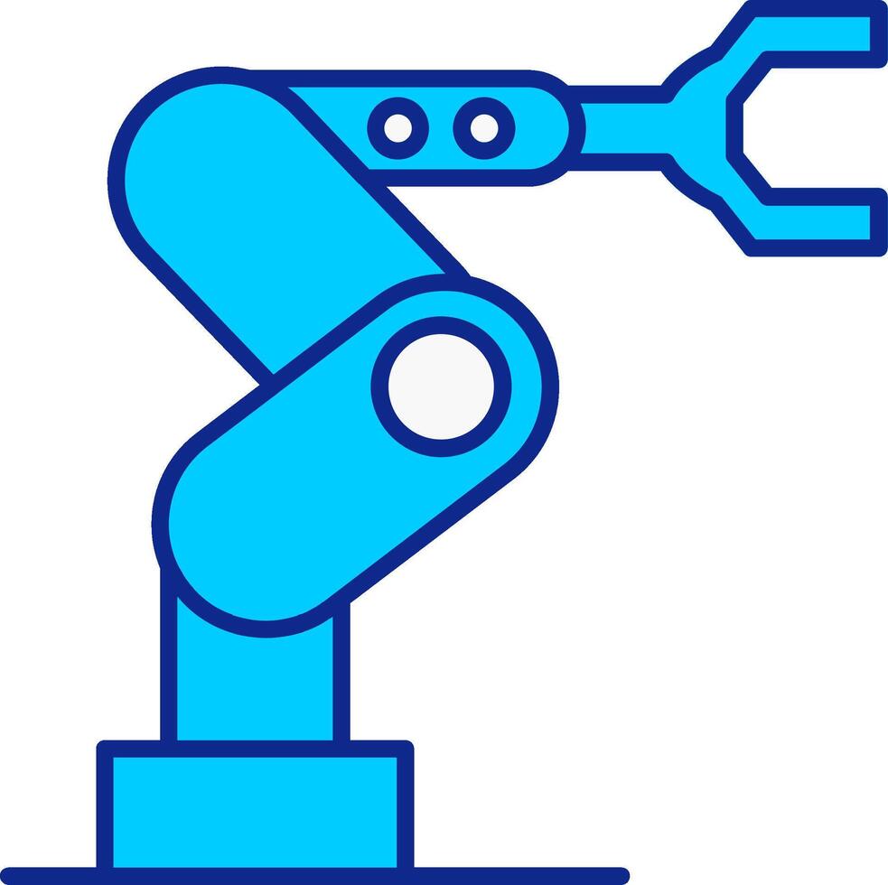 industriell Roboter Blau gefüllt Symbol vektor