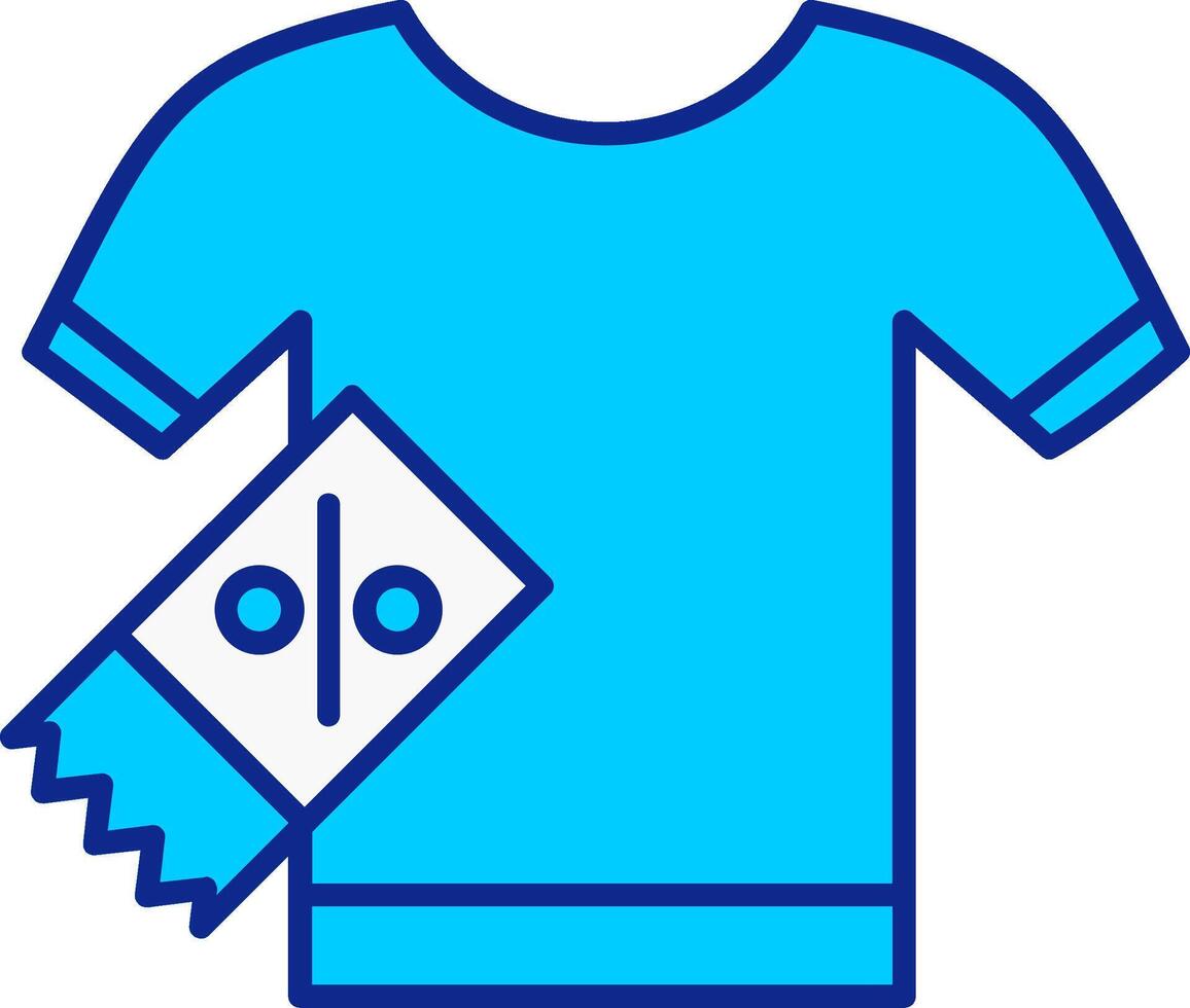 skjorta blå fylld ikon vektor
