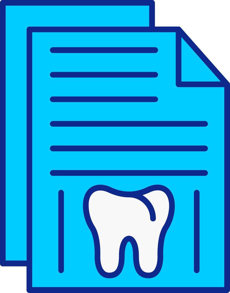 Dental Aufzeichnung Blau gefüllt Symbol vektor