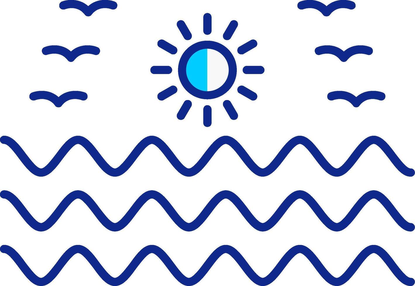 Meer Wasser Blau gefüllt Symbol vektor